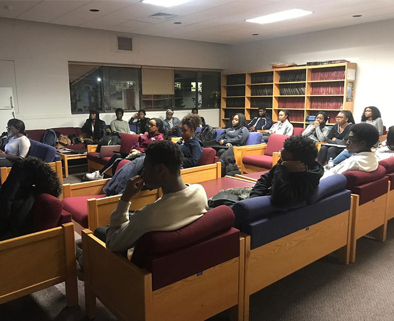 An image of Black students in a room