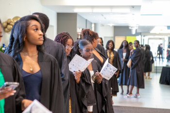 An image of Black graduates lined up at the Black Graduation Celebration